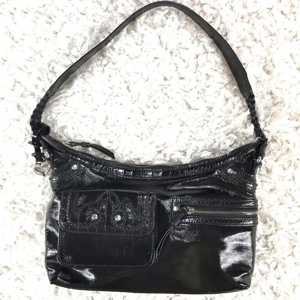 BRIGHTON 🖤- SHOULDER STRAP HANDBAG W/ SMALL OUTSIDE POCKET